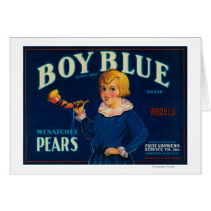 Boy Blue Pear Crate Label