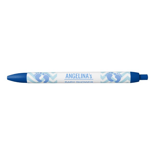 BOY Blue Personalized Baby Shower Pens - Baby Feet (Front)