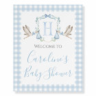 Boy Blue Stork Baby shower Preppy Sud