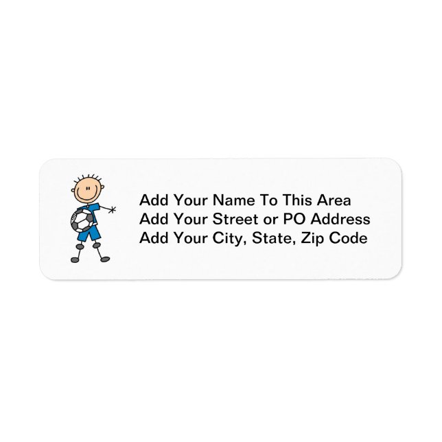 Boy Blue Uniform Stick Figure Soccer Player Gifts (Front)