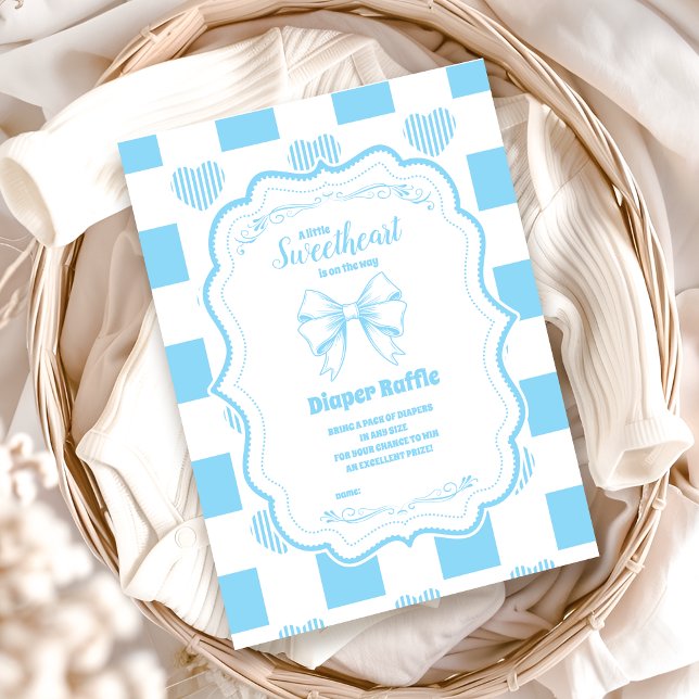 Boy Blue Valentine's Day Baby Diapper Raffle Enclosure Card (Creator Uploaded)