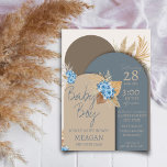 Boy Bohemian Baby Shower  Invitation<br><div class="desc">Boy Bohemian Baby Shower Invitation

Baby Shower Invitation Boy,  Bohemian Baby Shower Pampas Grass Dried Palm Leaves,  Boy Floral Baby Shower Boho Tropical Desert Printable Arch</div>