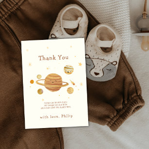 Boy Boho Outer Space Solar System Baby Shower Thank You Card