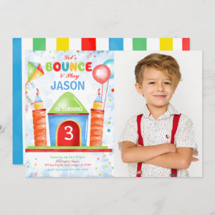 Boy Bounce Anniversaire Photo Invitation