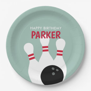 Boy Bowling Birthday Party  Paper Plate