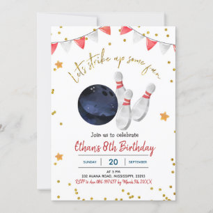 Boy Bowling Invitation d'anniversaire