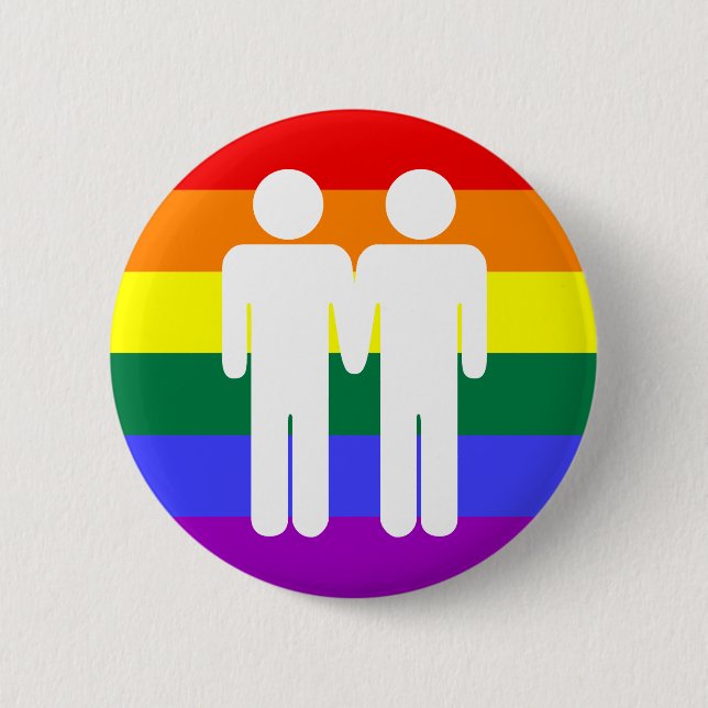Boy + Boy Rainbow Button (Front)