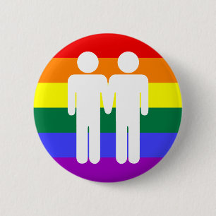 Boy + Boy Rainbow Button