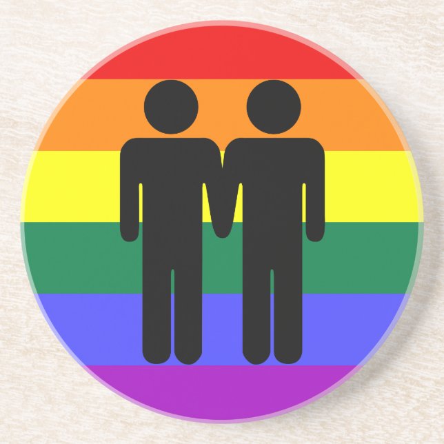 Boy + Boy Rainbow Coaster (Front)