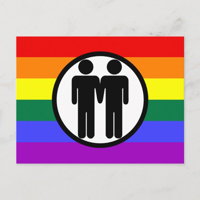 Boy + Boy Rainbow Postcard (Front)