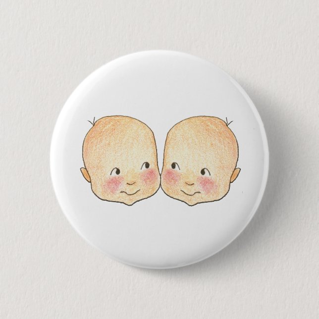 Boy Boy Twins Graphic 2 Inch Round Button (Front)