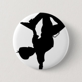 Boy Break Dancer Silhouette Button Badge