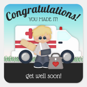 Boy Broken Arm Get Well Soon Sticker
