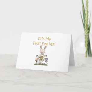 Boy Bunny 1st Easter T-shirts and Gifts Holiday Card