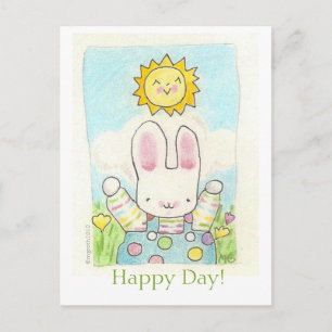 boy bunny Happy Day! postcard
