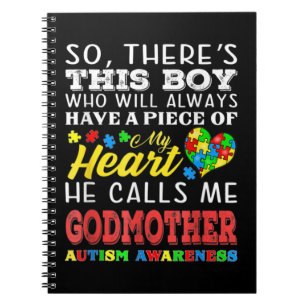 boy, call, godmother, autism, awareness, notebook