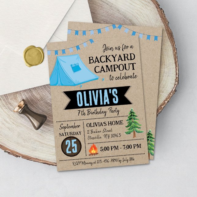 Boy Campout Anniversaire Invitation Jardin Camping (Créateur téléchargé)