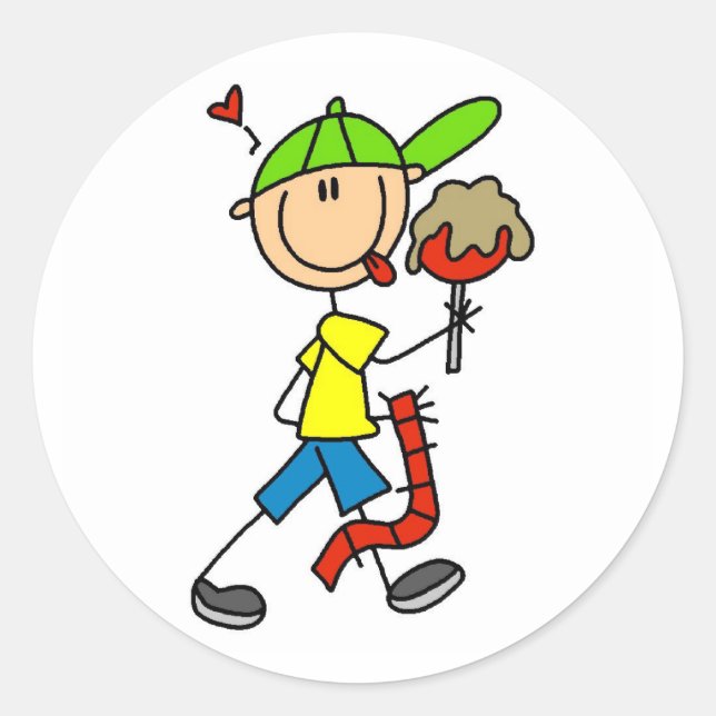 Boy Carnival Goer Classic Round Sticker (Front)