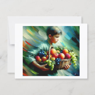 Boy Carrying Fruit,  Postcard