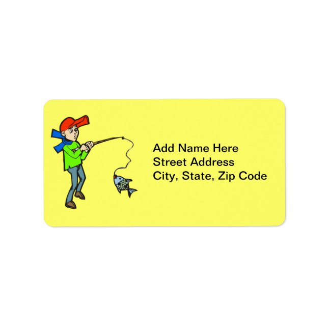 Boy Catching A Fish Label (Front)