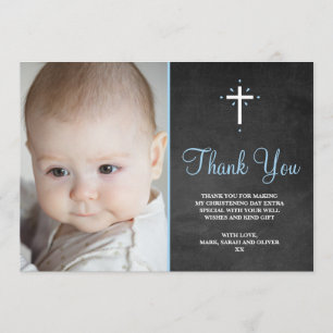Boy Christening/Baptism Thank You Card