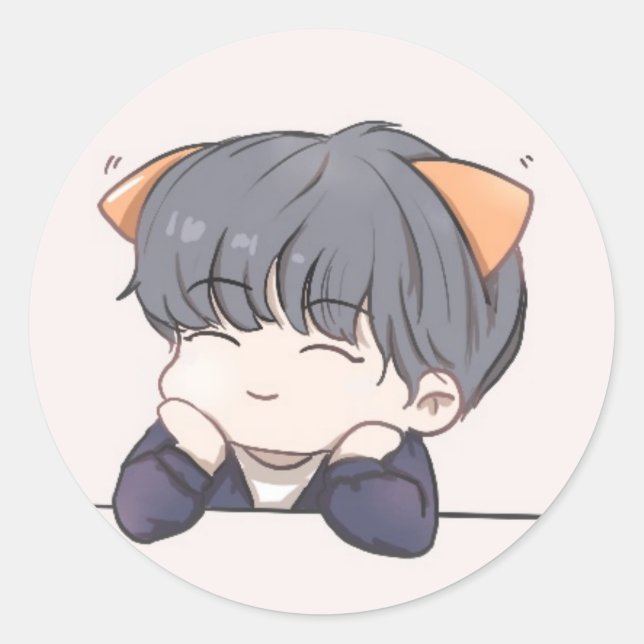 boy classic round sticker (Front)