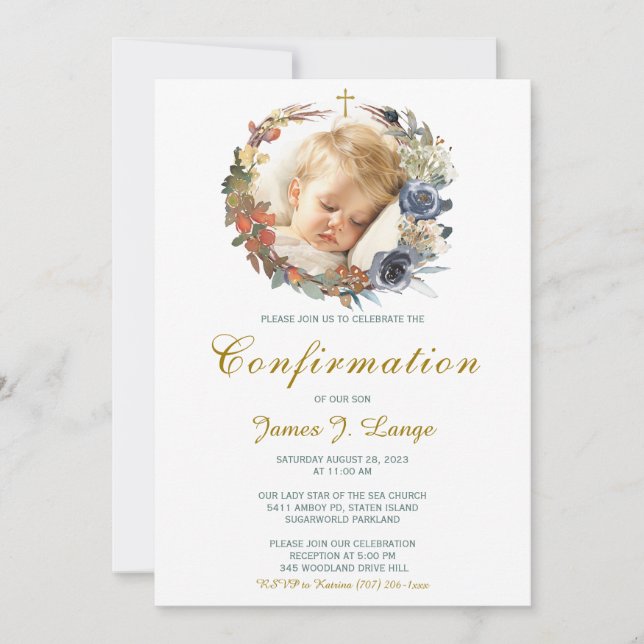 Boy Confirmation Invitation Template (Front)