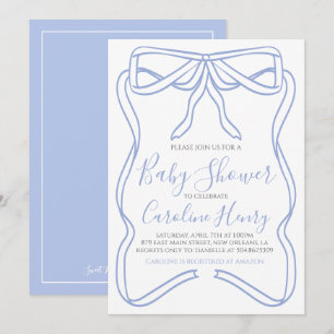 Boy Coquette Bow Baby Shower Invite MAKE ANY COLOR