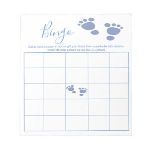Boy Cute Baby Blueprint Baby Shower Bingo Game Notepad