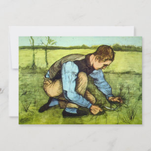 Boy Cutting Grass with Sickle by Vincent van Gogh
