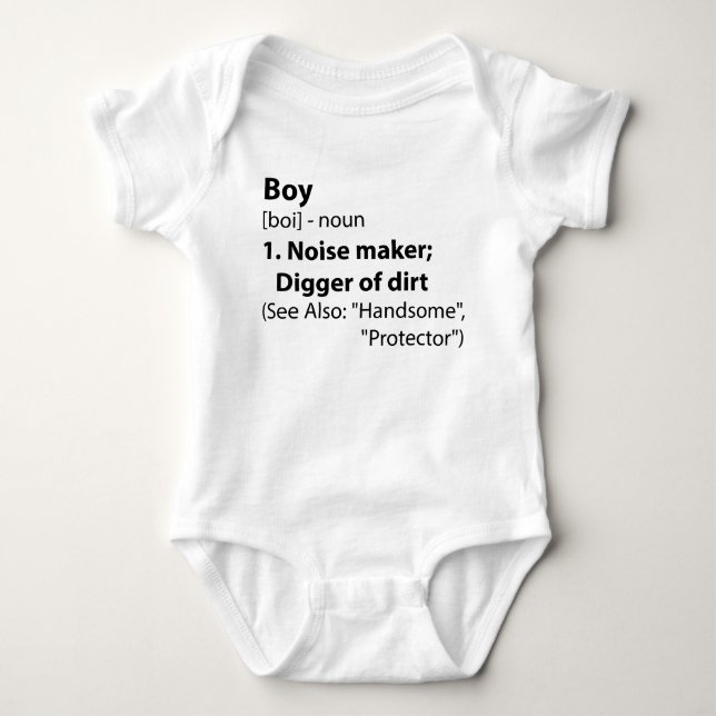 Boy Definition Baby Bodysuit (Front)