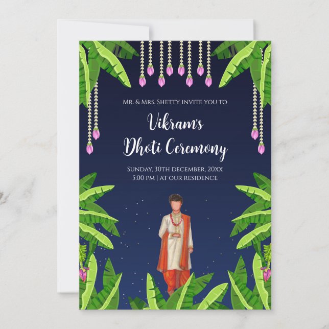 Boy Dhoti Ceremony digital invitation  (Front)
