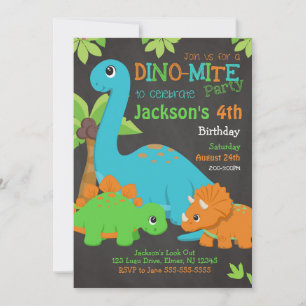 Boy Dinosaur Anniversaire Invitation / Dino Party