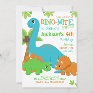 Boy Dinosaur Birthday Invitation / Dino Party