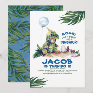 Boy Dinosaur Invitations d'anniversaire