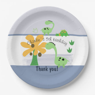 Boy Dinosaur Jurassic Birthday Party Paper Plate