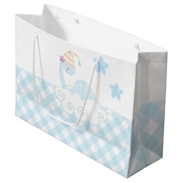 Boy Dinosaur Sleeping   Large Gift Bag (Front Angled)