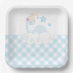 Boy Dinosaur Sleeping   Paper  Plate