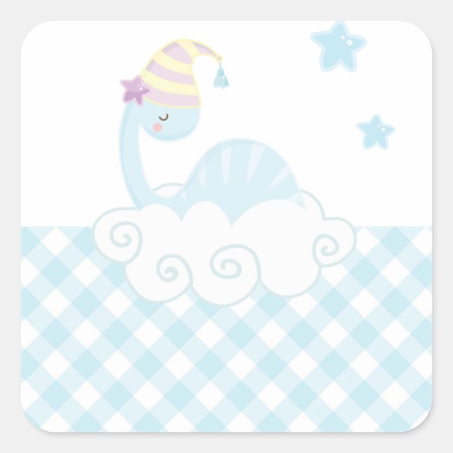 Boy Dinosaur Sleeping   Square Sticker (Front)
