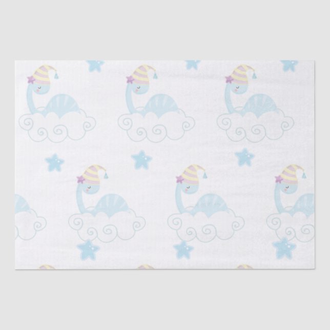 Boy Dinosaur Sleeping    Tissue Paper (Front)