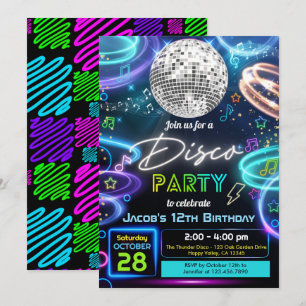 Boy Disco Birthday Party Invitation