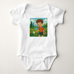Boy Discovering Nature's Beauty Baby Bodysuit