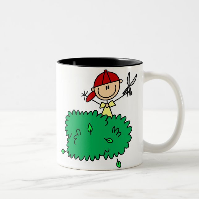 Boy Doing Yardwork Mug (Right)