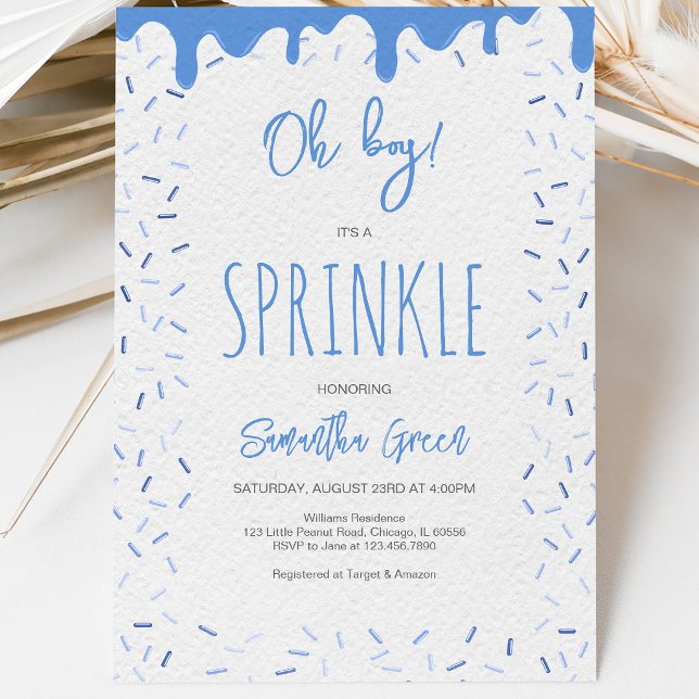 Boy Doughnuts Sprinkle Baby Shower Invitation (Creator Uploaded)