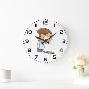 Boy Dropping An Experiment Large Clock