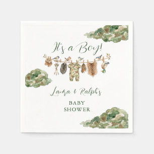 Boy Duck Hunting Baby Shower Napkin