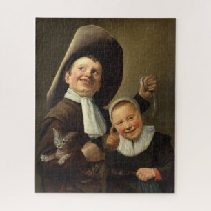 Boy, Eel, Girl, and Cat by Judith Jans Leyster Jigsaw Puzzle