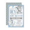 Boy Elephant and Zebra Baby Shower Invitation