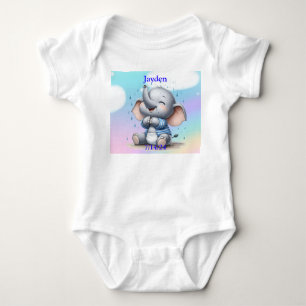 Boy Elephant Baby Bodysuit