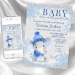 Boy Elephant Baby its Cold Outside Baby Shower Invitation<br><div class="desc">Boy elephant winter baby shower invitations with cute watercolor elephant with hat and scarf on a pretty blue snow winter wonderland background. This baby it's cold outside baby shower invitation is easily personalized for your event by simply adding the text of your choice. You can also change the background colour...</div>